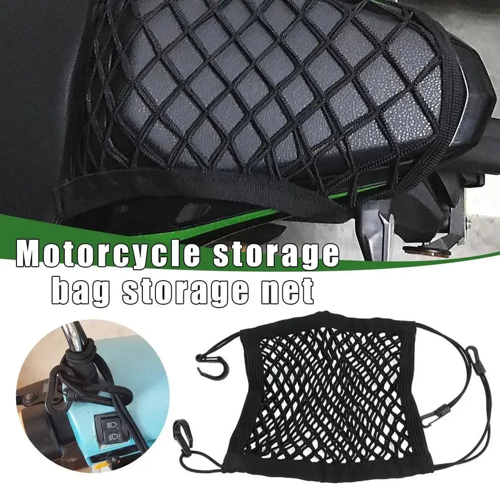 Motorcycle Cargo Net Motorcycle Cargo Net – High Elastic Double Layer Bungee Net with HooksElastic Double Layer Motorcycle Bold Net for Helmet Storage Bungee Cargo Net with Hooks Luggage Net