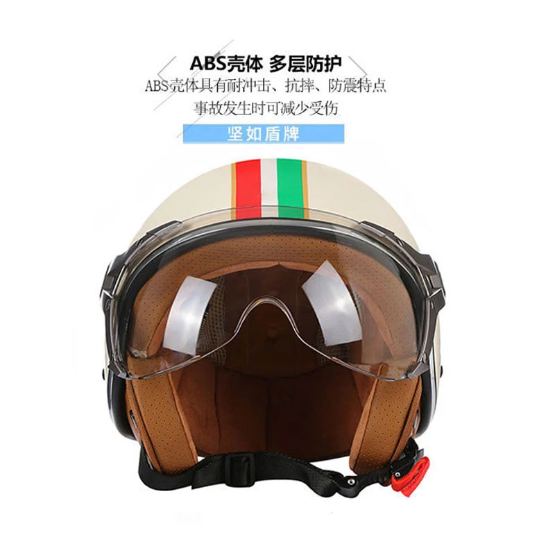 Open Face Helmets – DOT 3/4 Retro Motorcycle Helmet, Vintage Chopper & Scooter Helmet for Men & Women