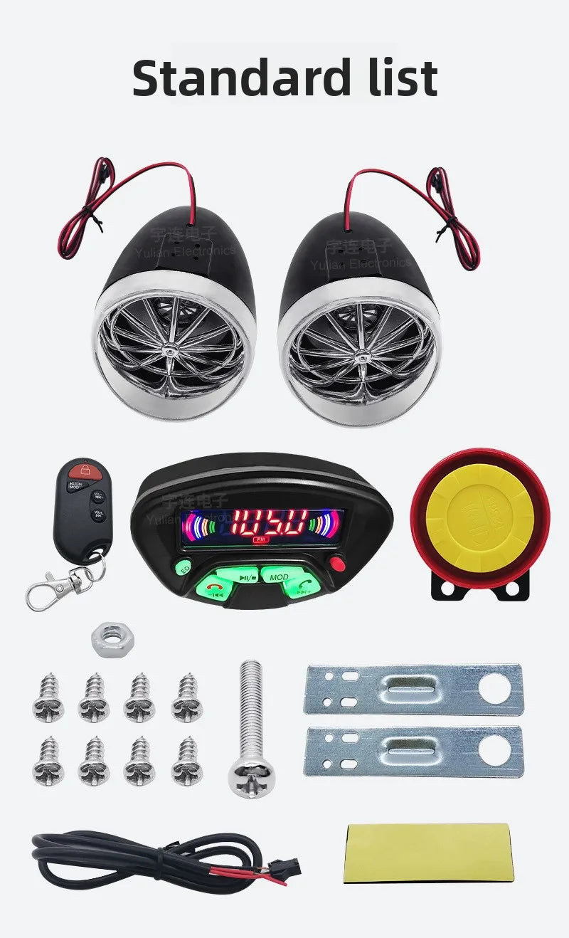 Motorcycle Speakers – Bluetooth Hands-Free, Waterproof FM & MP3 Audio
