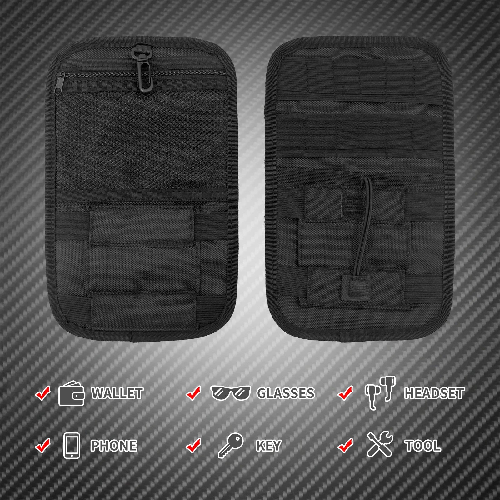 MACTIONS Motorcycle Saddlebag Organizer Hard Bags Inner Storage Case for Harley Touring Road King Street Glide Electra Glide Dyna Softail 1993-Up – Nylon Waterproof Zippered Pockets
