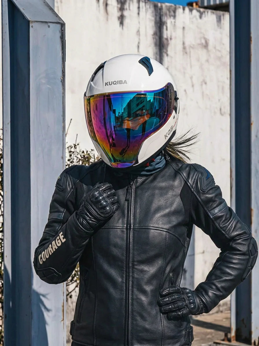 KQB Modular Helmets – Flip-Up Full Face Motorcycle Helmet, Dual Sun Visor & Colorful Lens, All-Season Unisex