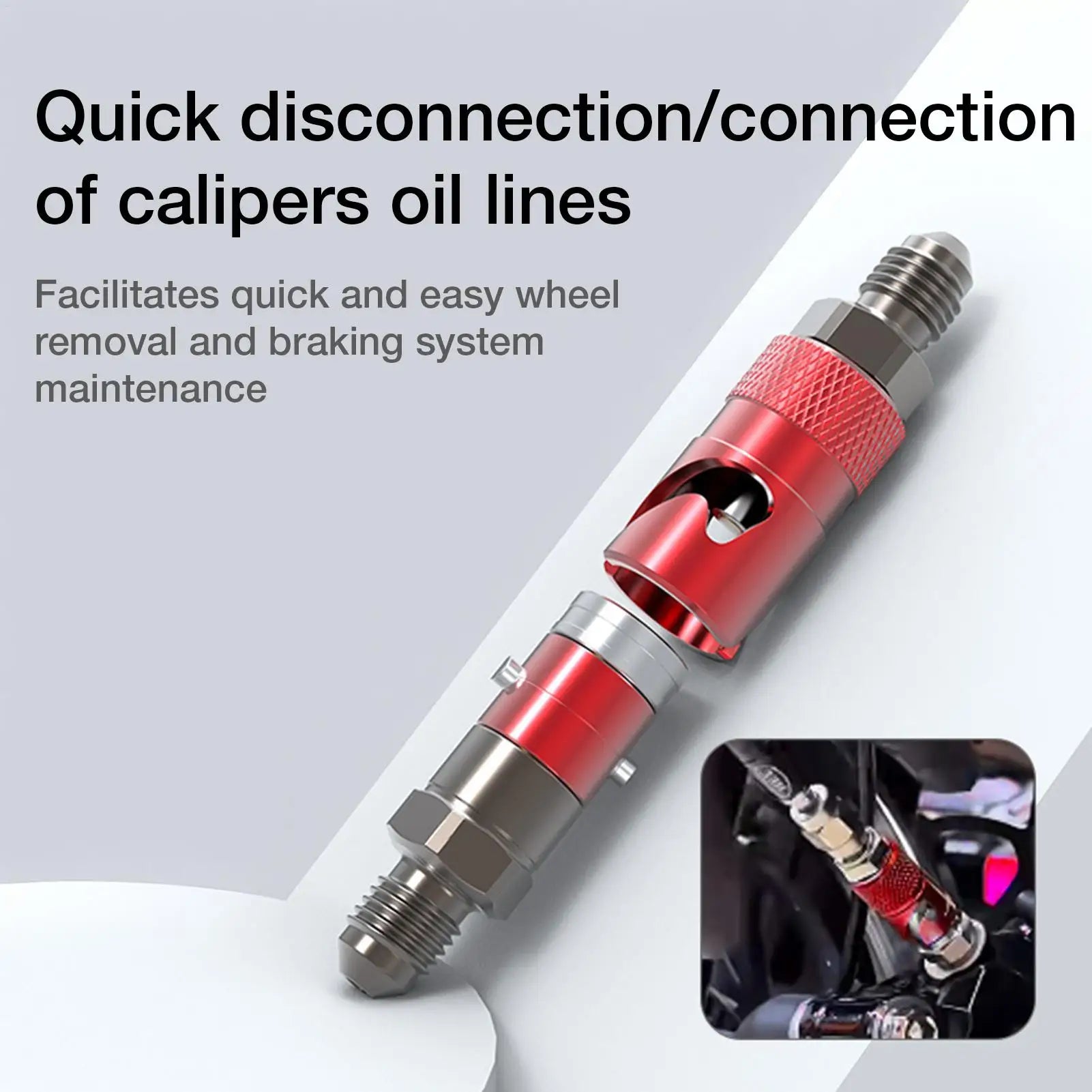 Motorcycle Brake Line Quick Disconnect Fitting – Brake Line Tools – Oil Cutoff Port Connector for Motorbike and Race Car Hydraulic Brake System – Red Silver Blue Black – from $29