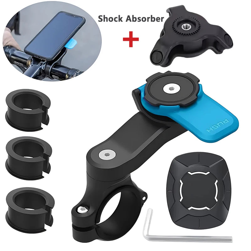 QUAD LOCK Anti-Vibration Motorcycle Phone Mount – Universal Shock-Absorbing Handlebar Holder for Bikes & Scooters