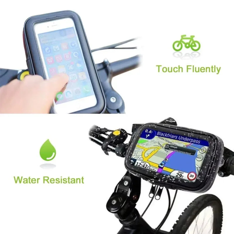 Waterproof Motorcycle Phone Pouch – Touchscreen Handlebar Case for iPhone, Samsung & Smartphones