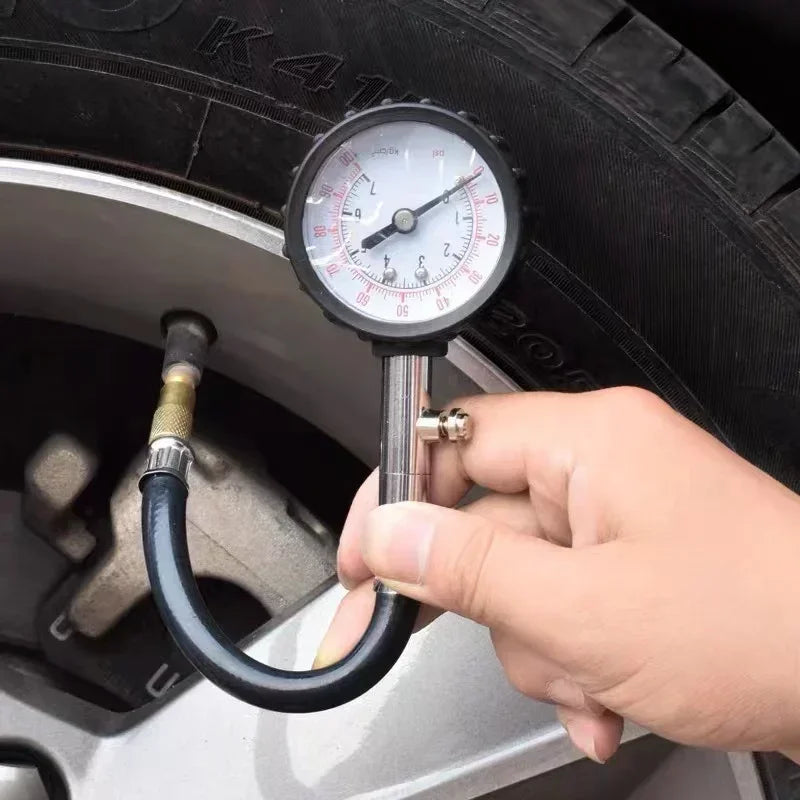 Tire Pressure Gauge – High-Precision 100 PSI Long Tube Tire Gauge for Car, Motorcycle, Truck & Bike