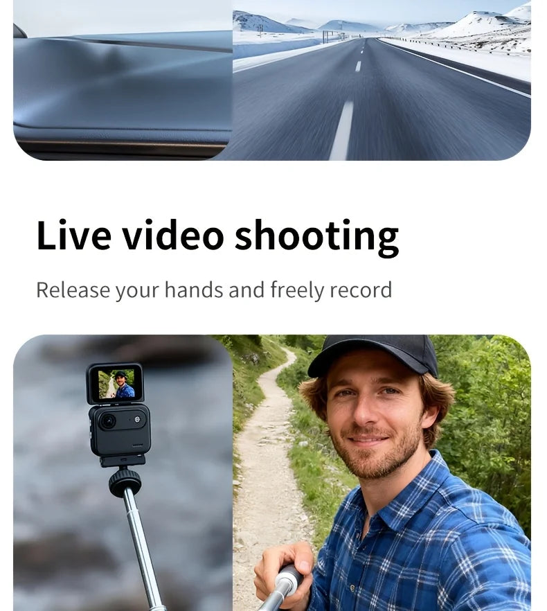 4K HD Flip Screen Thumb Action Camera 20MP Sony Sensor Anti-Shake Wide-Angle Vlog Cycling Camcorder 32GB USB Charging Lightweight Portable POV Camera for Outdoor Travel Cycling
