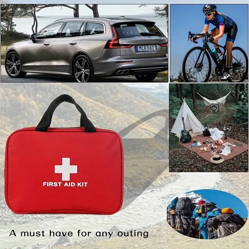 184-Piece First Aid Kit Multi-Purpose Emergency Medical Supplies Portable Medical Bag for Outdoor Hiking Camping Motorcycle Travel Home