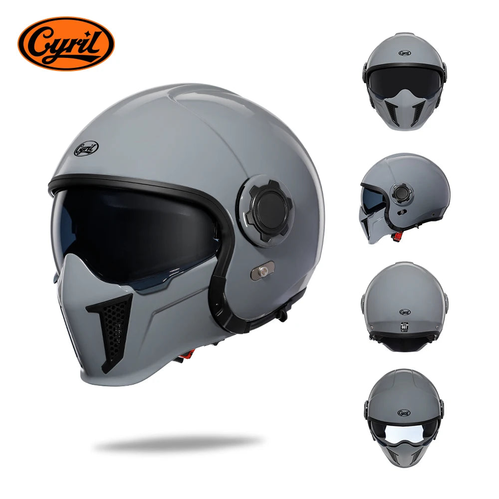 Retro Modular Helmet with DOT and ECE Approval