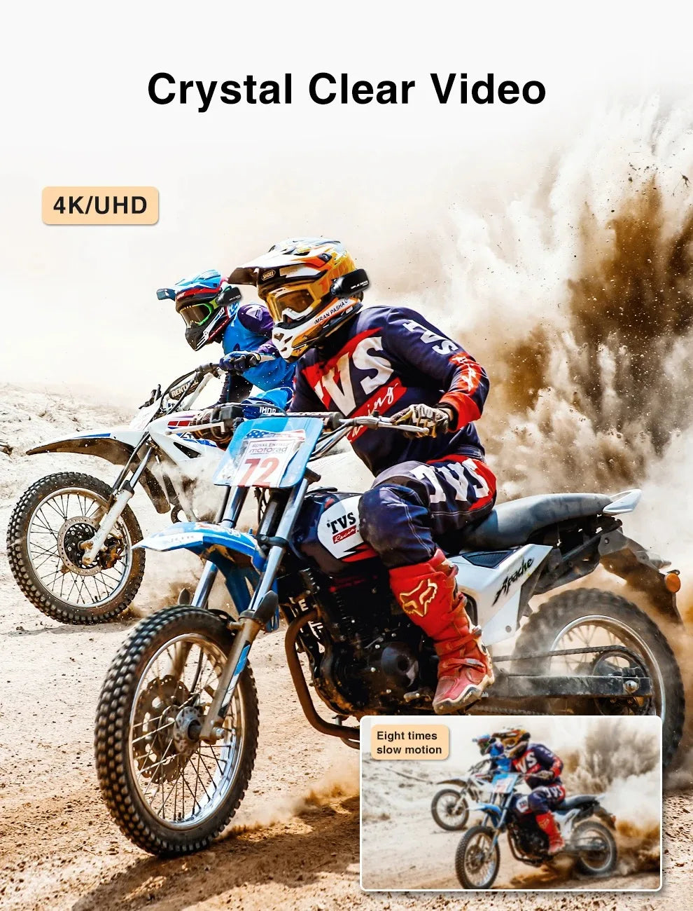 Drift XL PRO 4K WiFi IPX7 Waterproof Motorcycle Camera Helmet Cam 140° Wide Angle Live Stream Vlog Action Motorcycle Dash Cam DVR for Motorcycle Bicycle Bike Outdoor