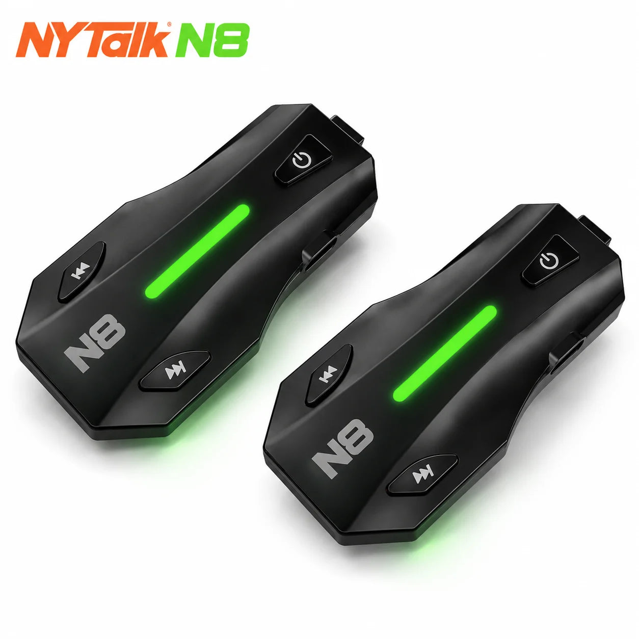 NYTALK N8 Motorcycle Bluetooth Intercom – 8-Rider Mesh Communication