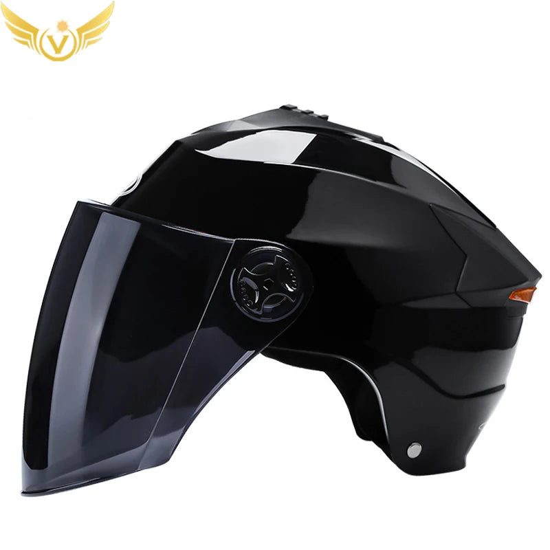 Half Helmets with Rechargeable Double Visor