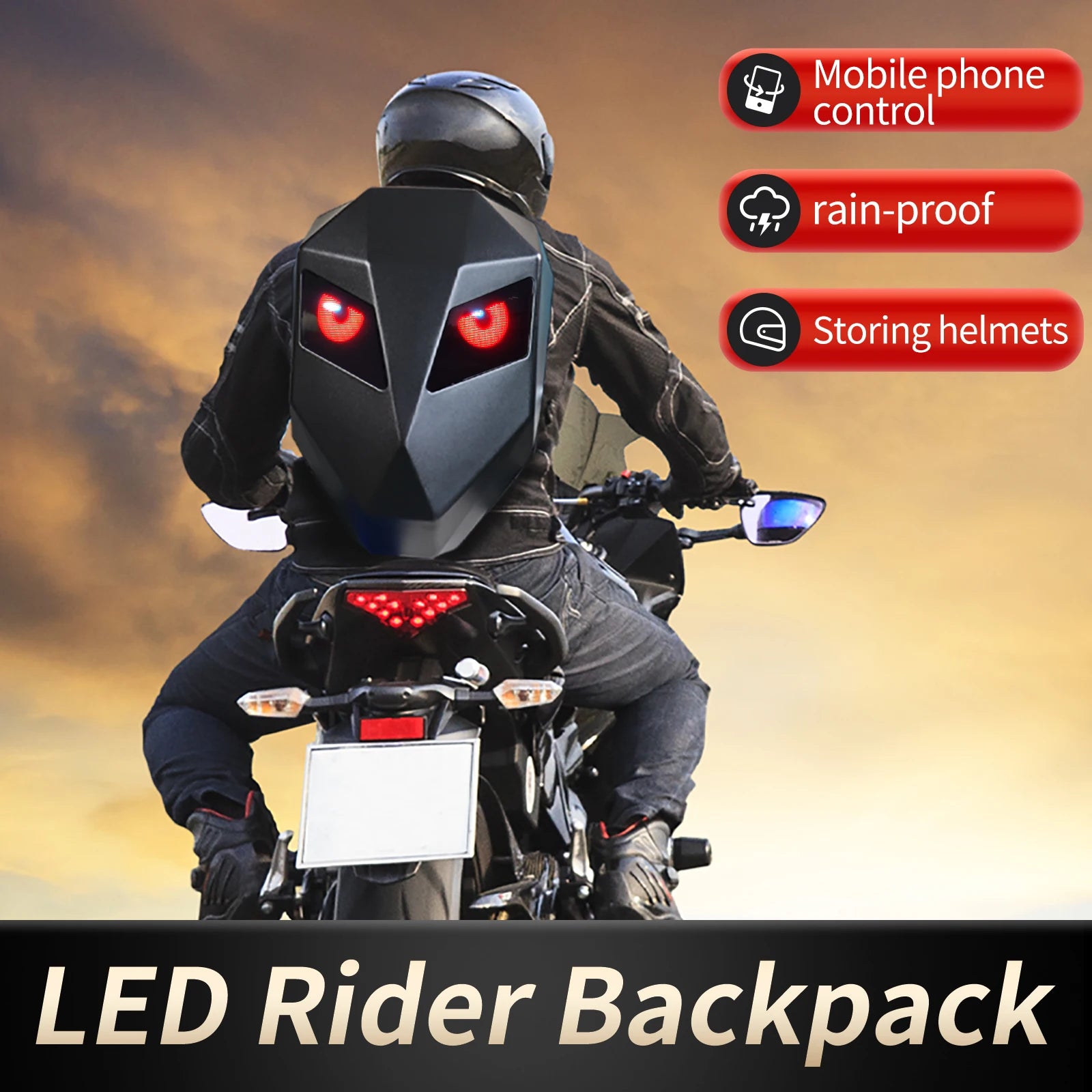 Motorcycle Backpack – Hard Shell Waterproof Helmet & Riding Gear Bag