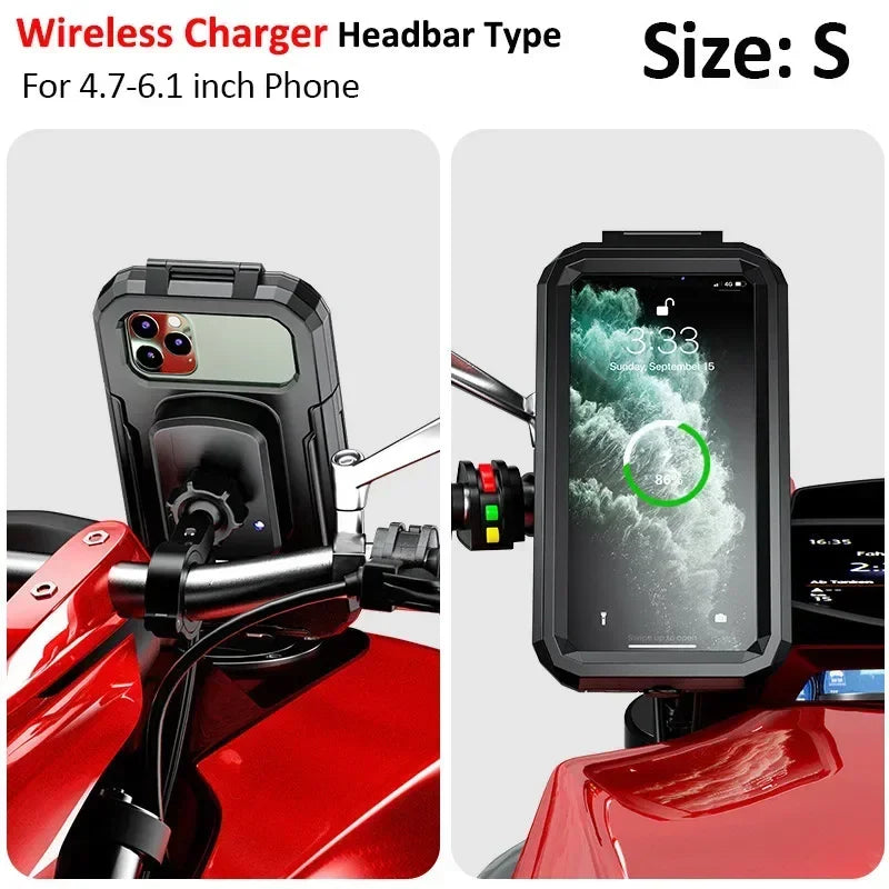 Motorcycle Wireless Charger Holder QC 3.0 Fast Charging Motorbike Phone Waterproof Cellphone Stand For iPhone 17 16 15 Samsung