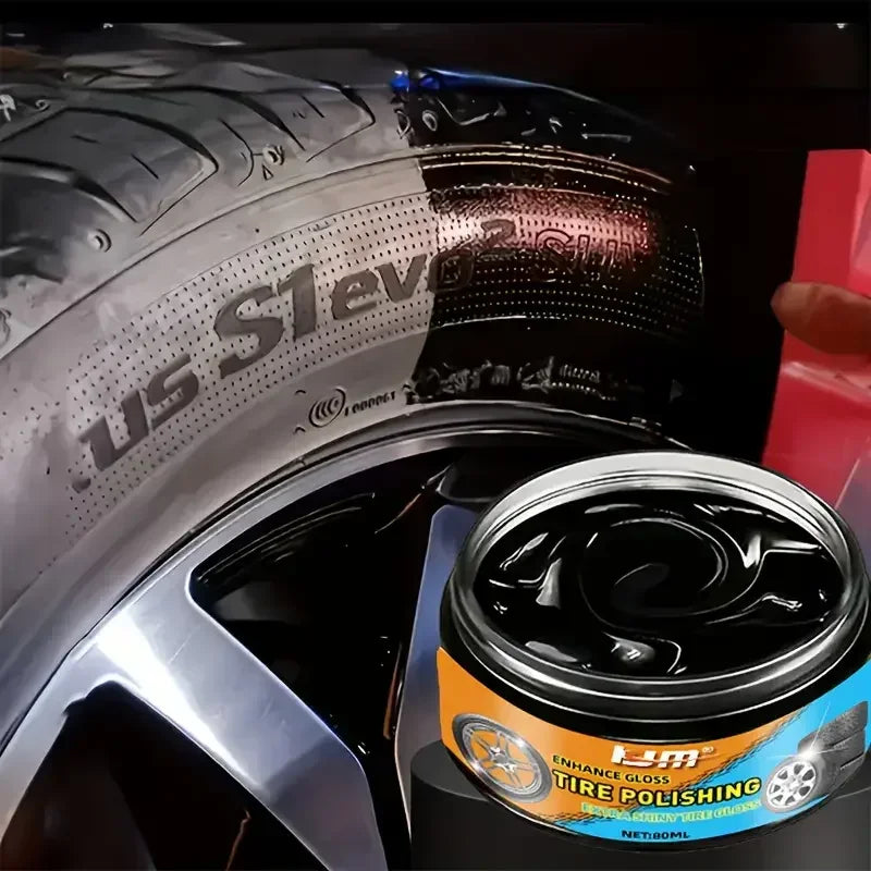 Motorcycle & Car Tire Shine Protection Wax – Plastic Renovator Interior Enhancer Tire Protector Black Gloss Formula – $10