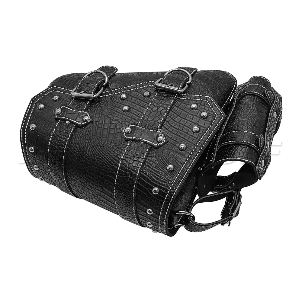mofastwolf Sportster Iron 883 XL883 1200 Saddlebag Waterproof Storage Bag Motorcycle Swingarm Bag Side Tool Bag PU Leather Hard-Shell Detachable Water Bottle Bag – A-Side / B-Side (1PC)
