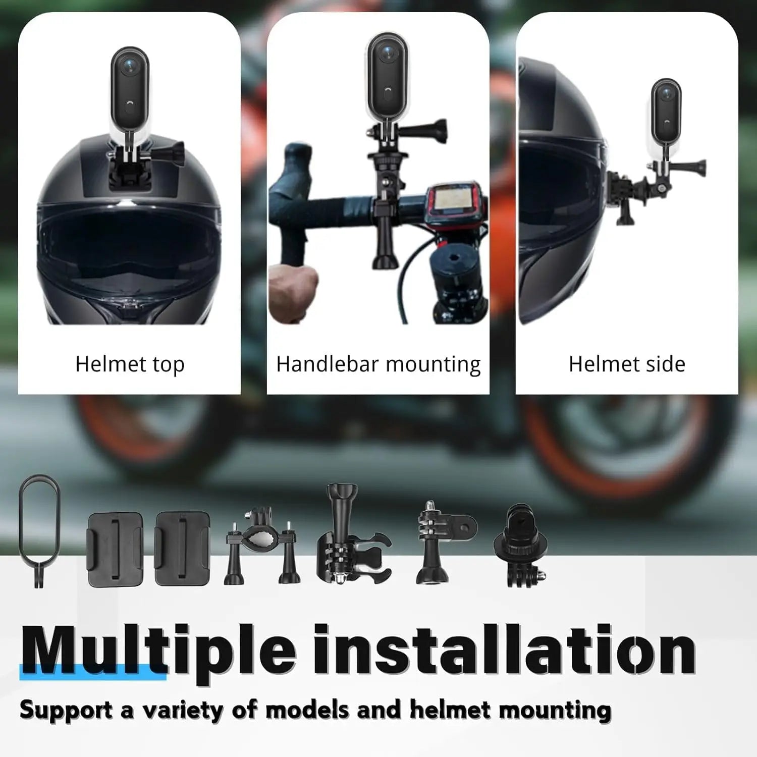 1080P Thumb Motorcycle Helmet Cam Tiny Portable Spring Clip POV Action Camera 8MP Sony Sensor Hands-Free Vlogging Motorcycle Camera for Cycling Motorcycle Bike