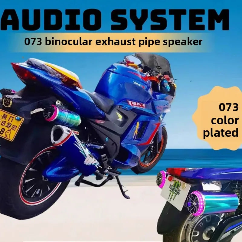 Motorcycle Speakers – Electric Exhaust Pipe Audio System, IP66 Waterproof