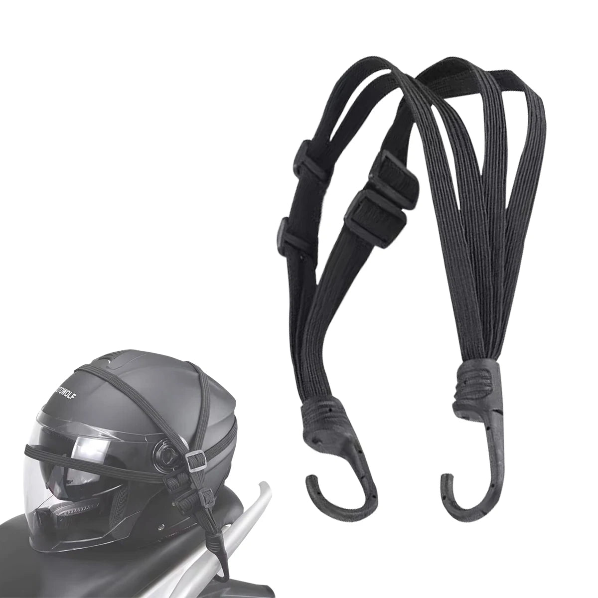 Universal 60cm Motorcycle Luggage Strap Moto Helmet Gears Fixed Elastic Buckle Rope High-Strength Retractable Protective Net