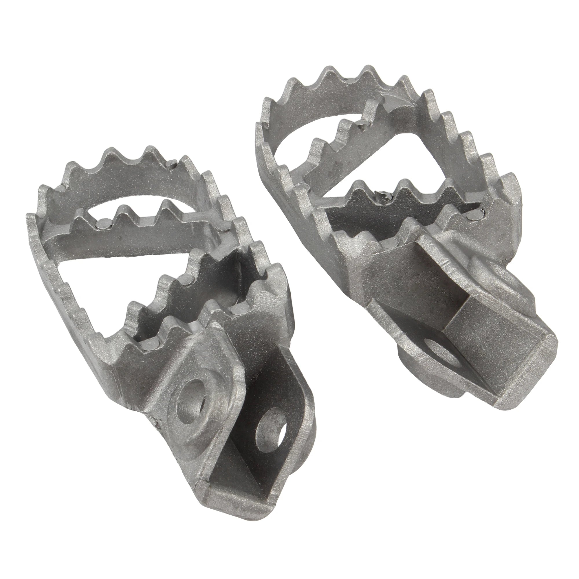 KTM SX SXF EXC EXCF XC XCF XCW 125–530 Motocross Aluminum Foot Pegs – 360° Rotatable + Pitch Adjustable – Silver – Spring & Pins Included – Dirt Pit Bike – $16