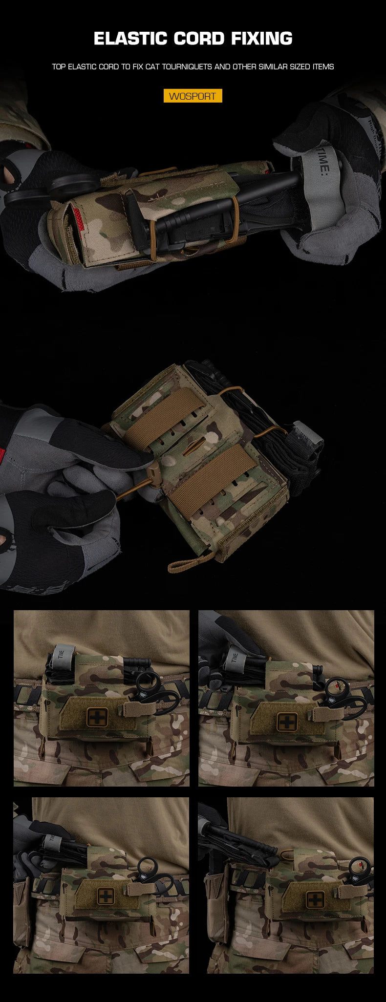 Tactical MD2 Compact Medical Pouch V3 IFAK MOLLE First Aid Trauma Kit for Hunting Camping Patrol Motorcycle Survival