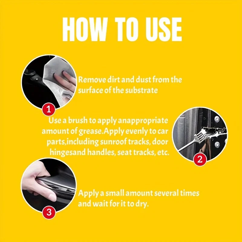 White Multipurpose Grease Lubricant – Car Door Hinge Sunroof Track Gear Bearing – Anti-Noise Anti-Rust Anti-Wear – 50g / 100g / 200g – $15