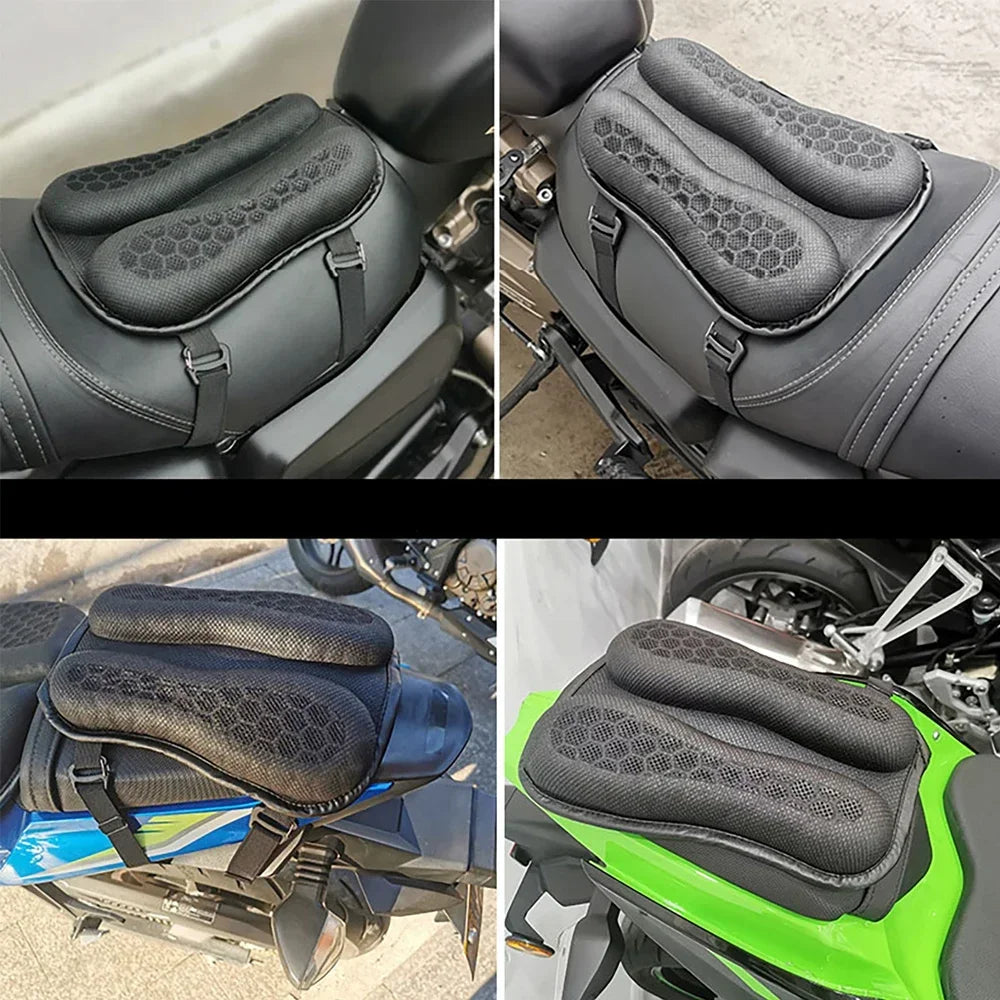 1PC Universal Motorcycle Gel Seat Cushion 3D Honeycomb Structure Breathable and Shock Absorption Pad for Comfortable Long Rides