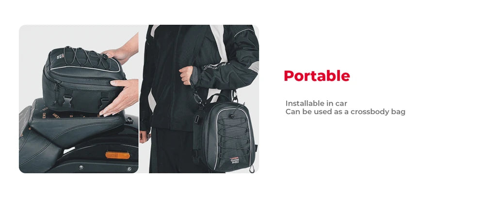 Motorcycle Backpack – KEMIMOTO Waterproof 7L–12L Expandable Riding Bag