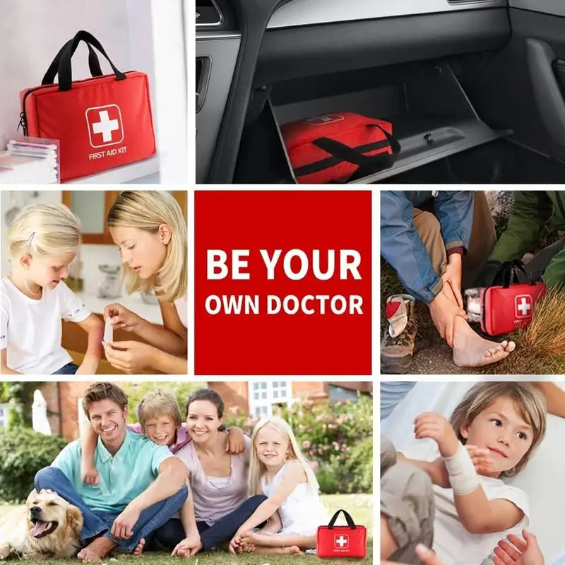 184-Piece First Aid Kit Multi-Purpose Emergency Medical Supplies Portable Medical Bag for Outdoor Hiking Camping Motorcycle Travel Home