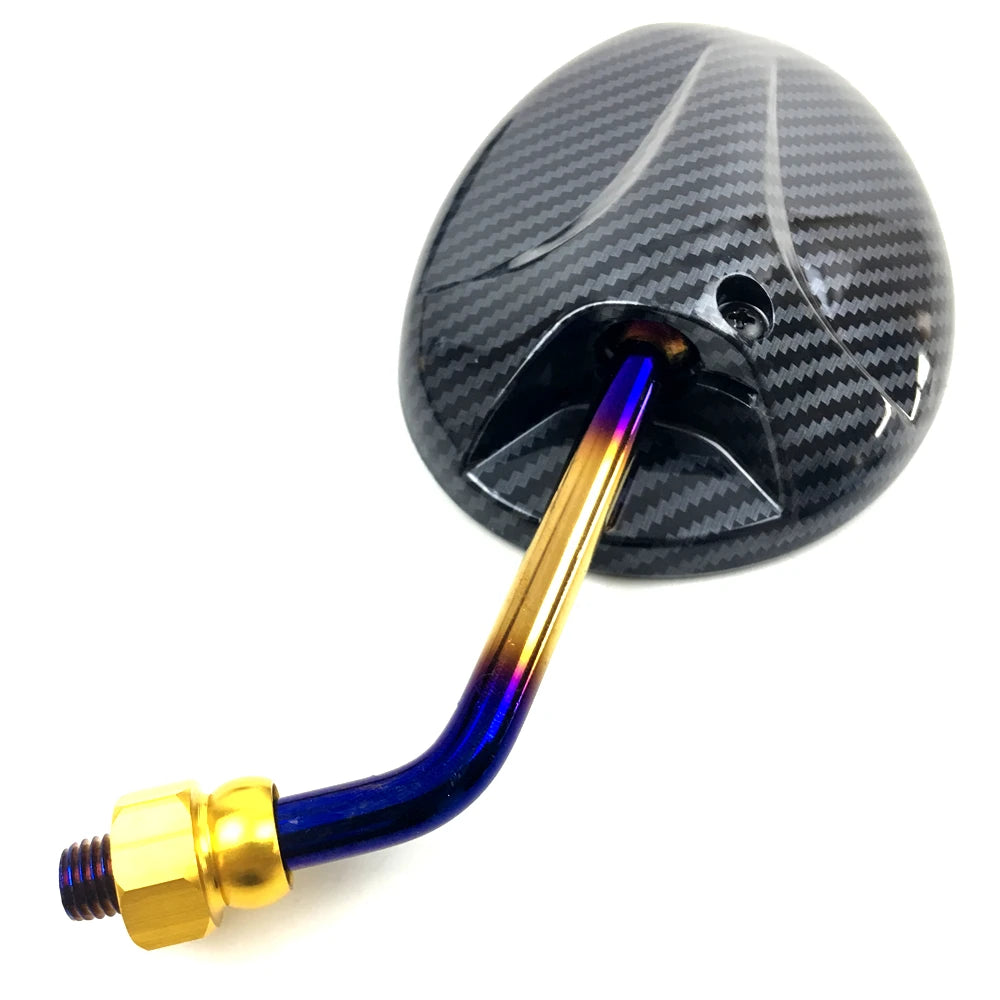 Universal 8mm Convex Motorcycle Mirror ABS & Metal Rearview Side Motorcycle Mirror for Honda Suzuki Yamaha Kawasaki Ducati Scooter E-Bike