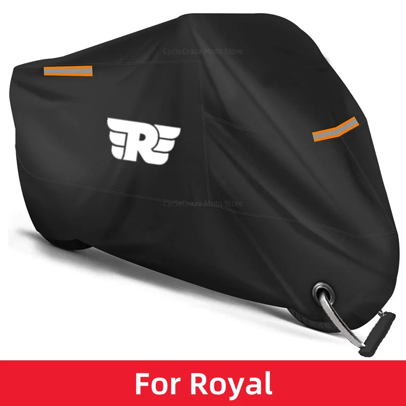 Motorcycle Cover Waterproof Outdoor Scooter UV Protector Dust Rain Cover for Royal Enfield Bullet Meteor Classic 350 500 Interceptor 650 Continental GT Himalayan – 210D Oxford Cloth Black M-4XL