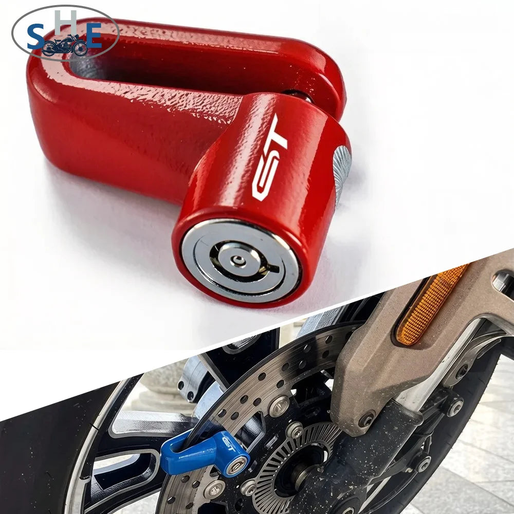 PTSHY For Suzuki GSX-S1000GT GSXS-GT GSX-S Motorcycle Disc Lock Safety Theft-Protect Cap Anti-Theft Lock – 5mm Lock Rod – Alloy – No Logo – GT Logo – Black Blue Red