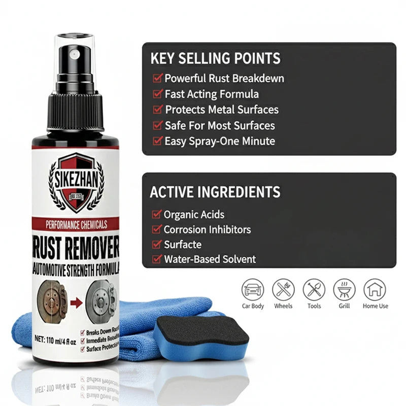 SIKEZHAN Car Rust Remover Spray Kit