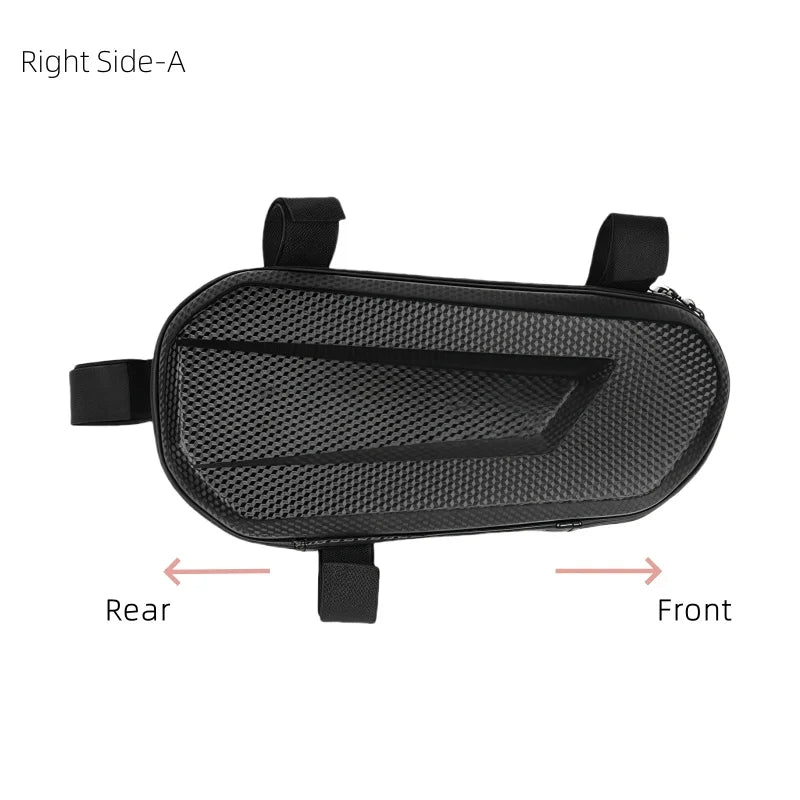 Large Capacity Motorcycle Side Bag Universal No Logo Saddlebag Waterproof Multifunctional Storage Pouch EVA Hard Shell Triangle Bag – Black (Left-B / Right-A / One Pair-AB)