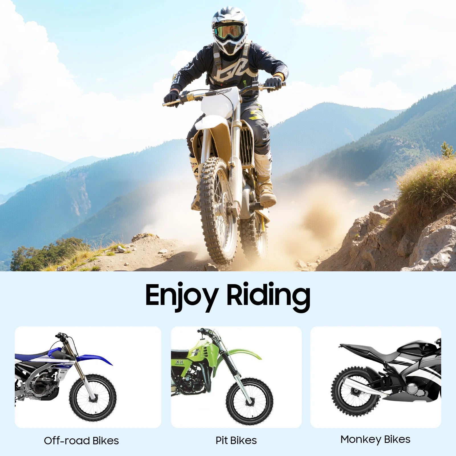 Dirt Bike Tires – 60/100-14 Front & 80/100-12 Rear Wheel Tire Set