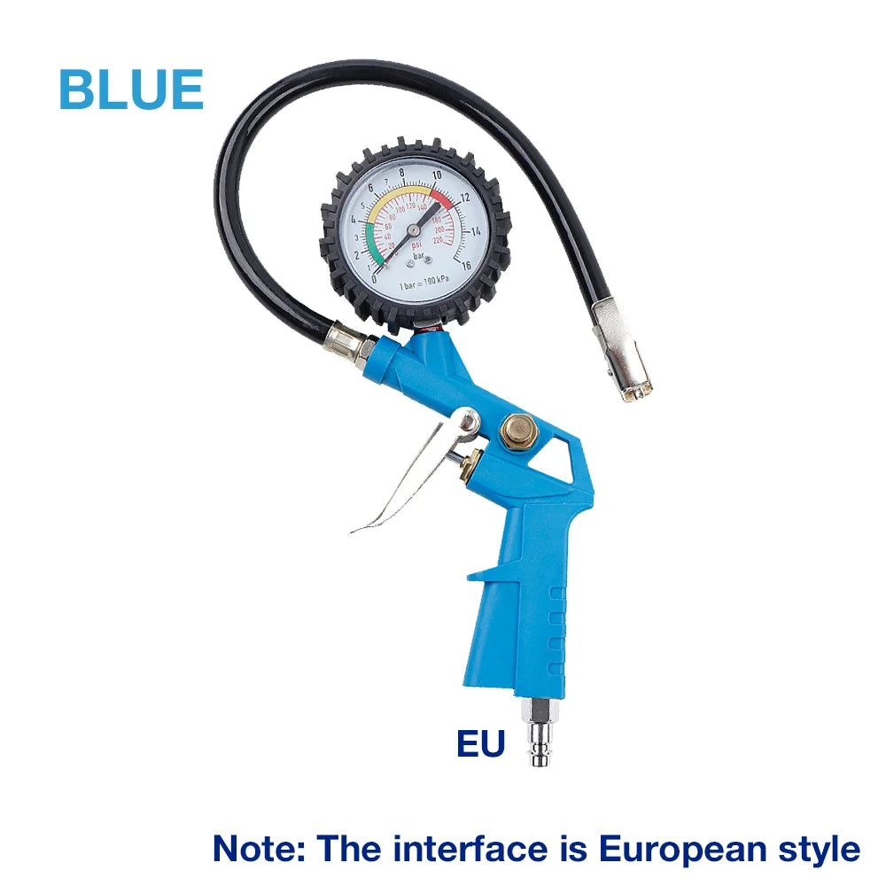 0–220 PSI / 0–16 Bar Tire Pressure Gauge – Dual Scale