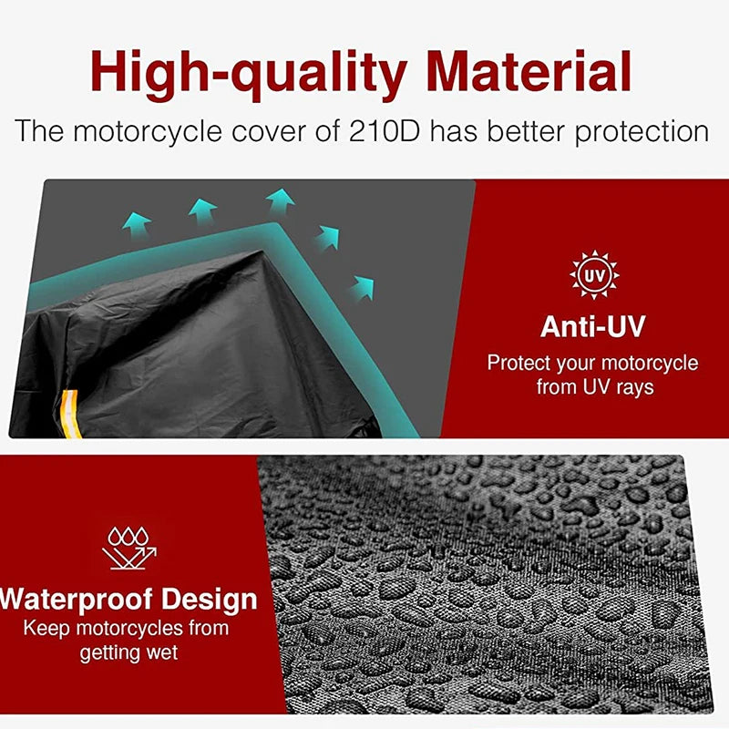 For KTM Ready to Race ADV Duke 390 690 790 890 1190 RC Motorcycle Cover Waterproof Outdoor Scooter UV Protector Dust Rain Cover – 210D Polyester Taffeta PU Silver Orange Elasticized Hem M-4XL