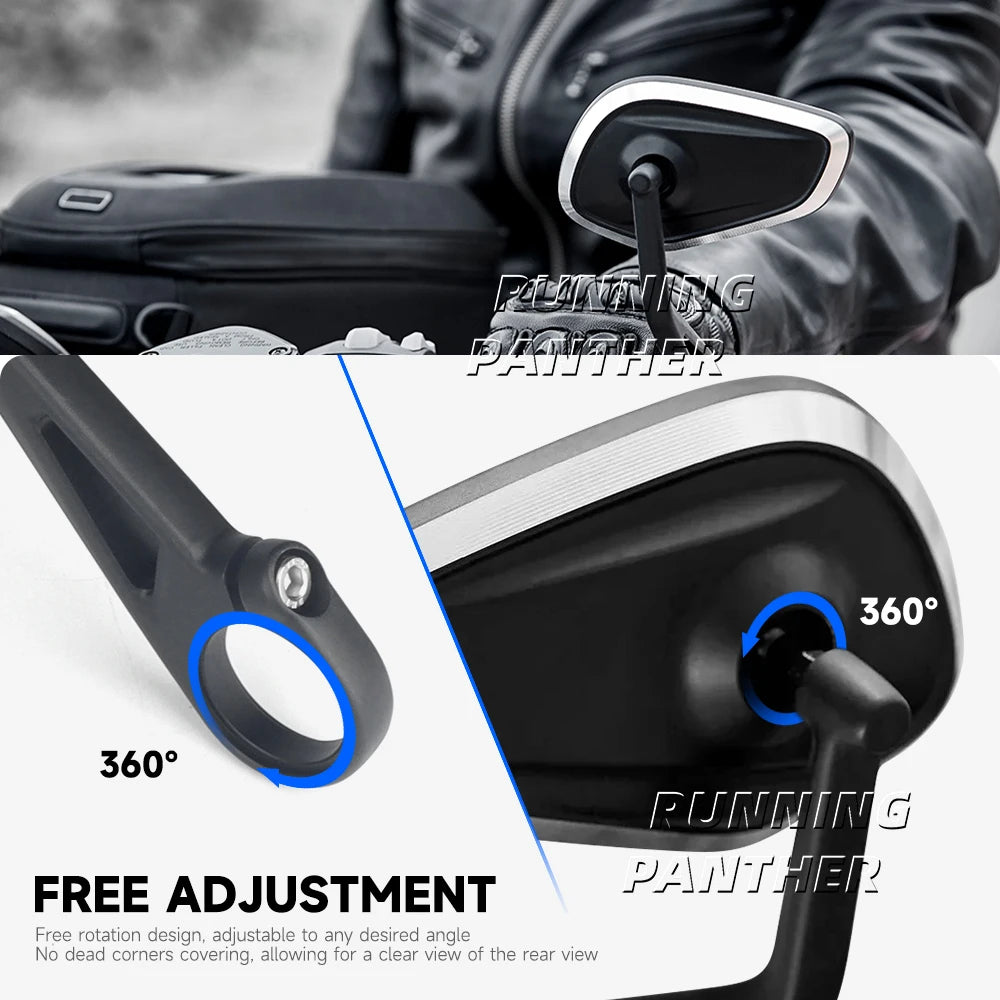 RUNNING PANTHER Triumph Motorcycle Mirror Handlebar Bar-End Rearview Mirror Pair for Street Triple 765 765RS 765R S Speed Triple Rocket 3 Bobber T120 Daytona 660 675