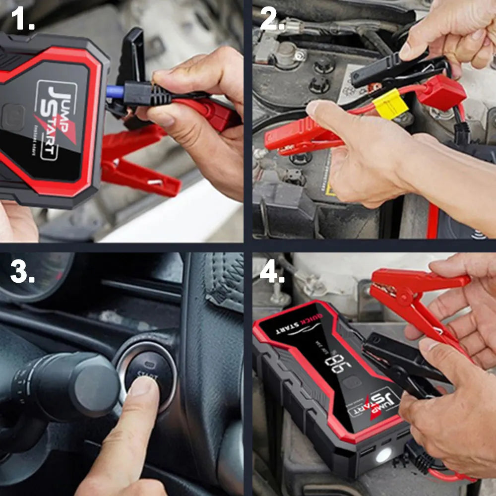 1800A Jump Starter Power Bank Portable Car Battery Booster 12V Auto Emergency Starting Device for Motorcycle Car Truck