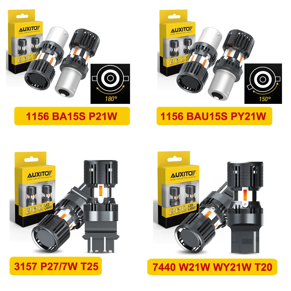 LED Turn Signal Bulbs – AUXITO T20 7440 W21W WY21W CANBUS Amber
