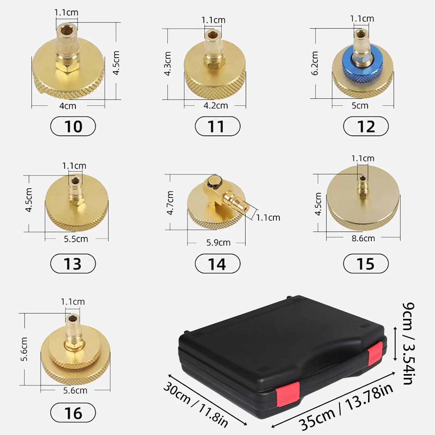 17-Piece Brake Fluid Bleeder Adapter Kit