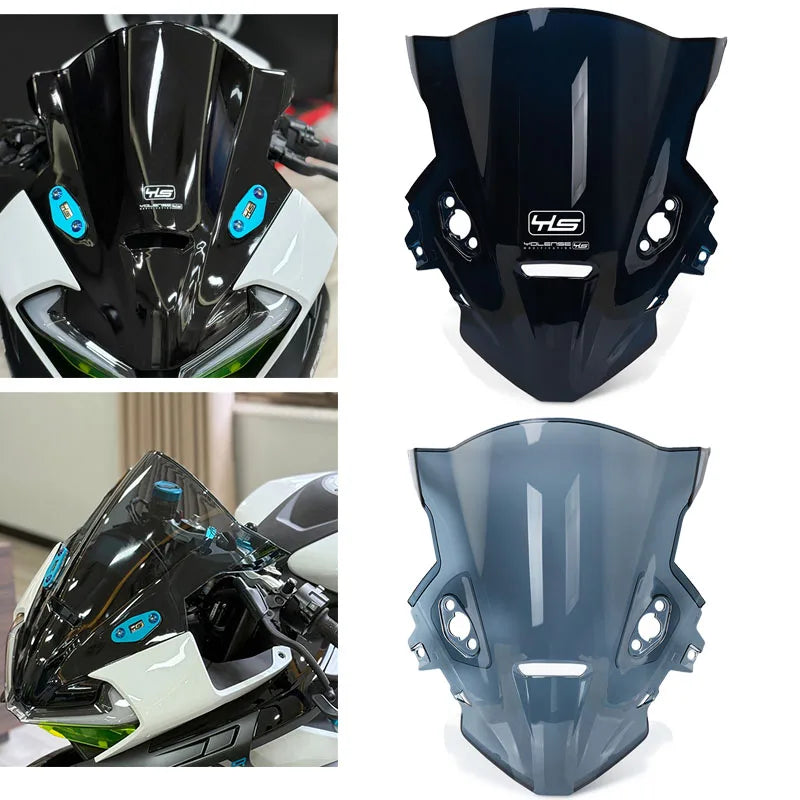 Fit for CFMOTO 675SR 675SR-R 675 SR SRR Motorcycle Accessories Windscreen Wind Deflectors Double Bubble Windshield Screen – YOLENSE ABS Plastic With YLS / NO LOGO Black Gray Light Gray