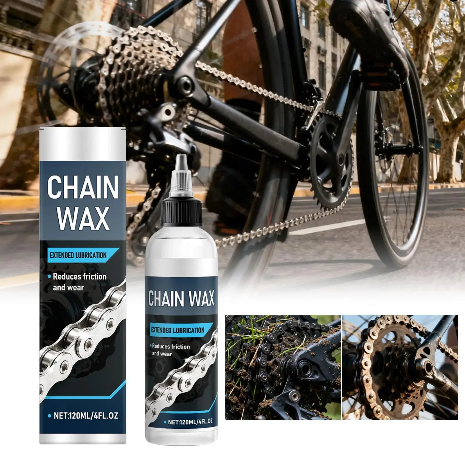 Bike Chain Lube Wax-Based 120ml – MTB Bicycle Lubricant Dry & Wet Conditions Motorcycle Chain Maintenance – $20