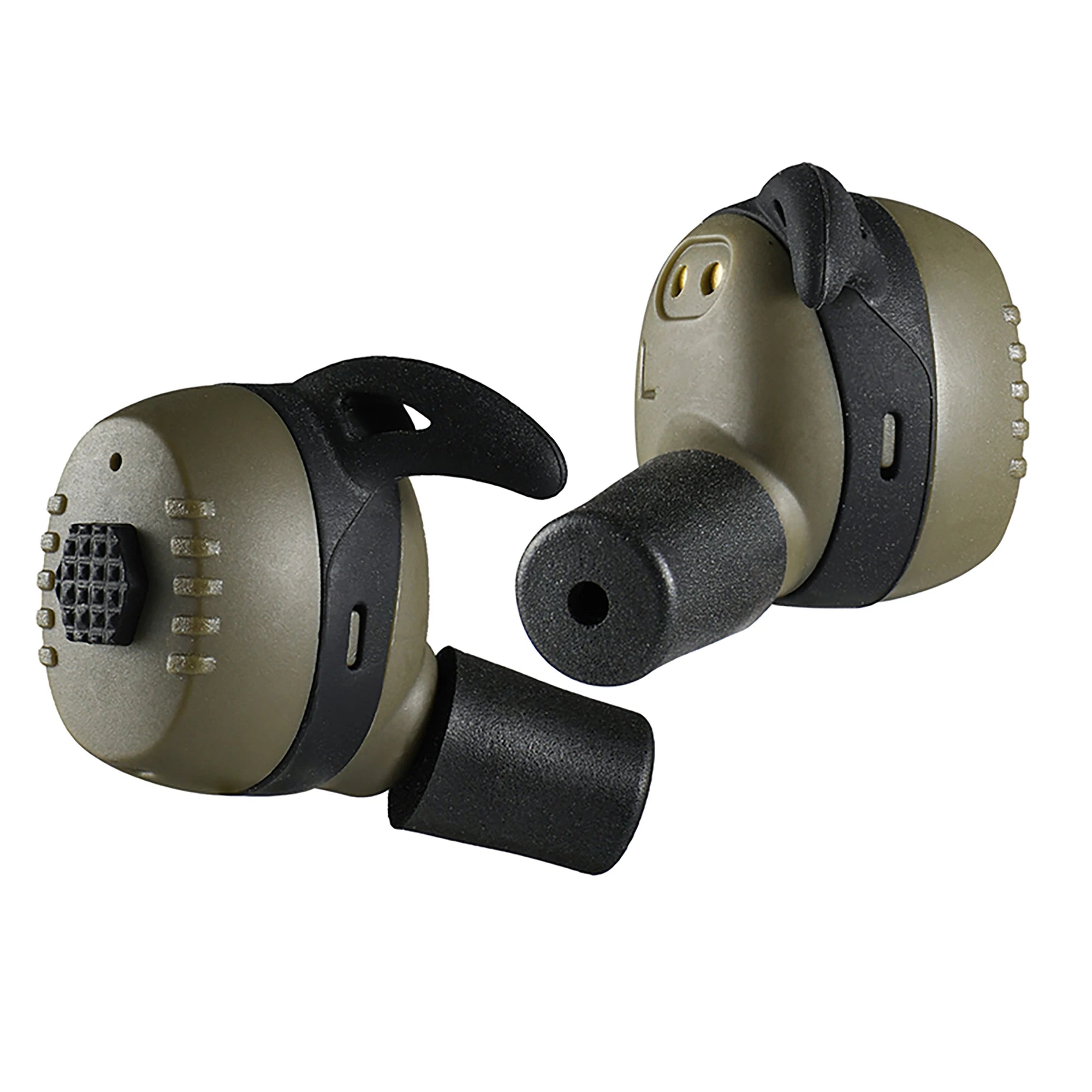 E30 Professional Electronic Shooting Earplugs Advanced Noise Cancelling Hearing Safety Protection Earmuff for Hunting Tactical – CE + FCC Certified – 230g – Desert / Green / Black