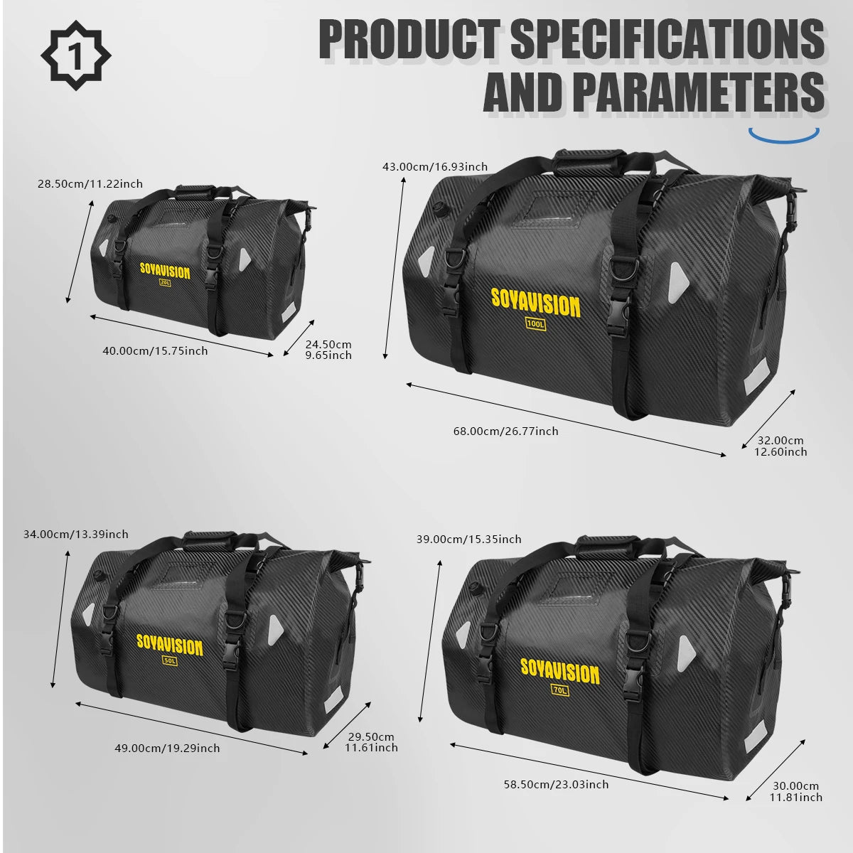 Motorcycle Backpack – Waterproof 20L/40L/66L Dry Travel Bag