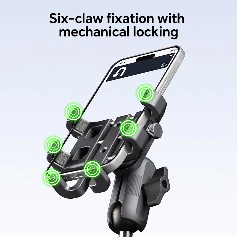FANAUE Aluminum Alloy Anti-Vibration Motorcycle Phone Mount – Shockproof Navigation Holder for Off-Road Riding