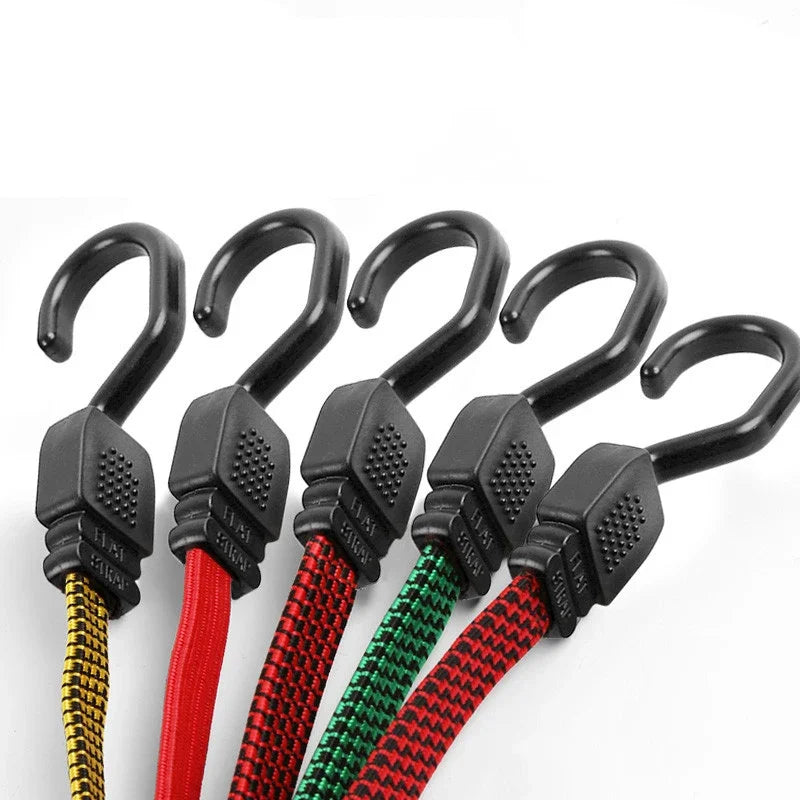 Motorcycle Luggage Strap Bungee Cord with Hooks Elastic Tie Down for Bike Helmet Cargo Net Rope Bicycle Rack Securing Accessorie