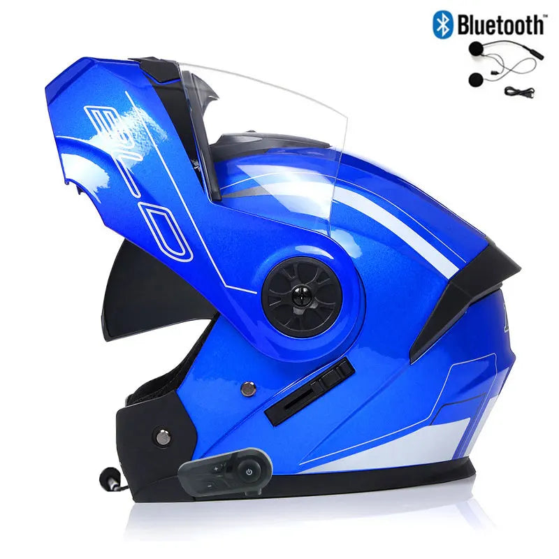 Bluetooth Modular Helmets – DOT Flip-Up Full Face Motorcycle Helmet, Dual Visor for Men & Women