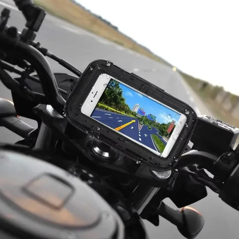 Waterproof Motorcycle Phone Pouch – Touchscreen Handlebar Case for iPhone, Samsung & Smartphones