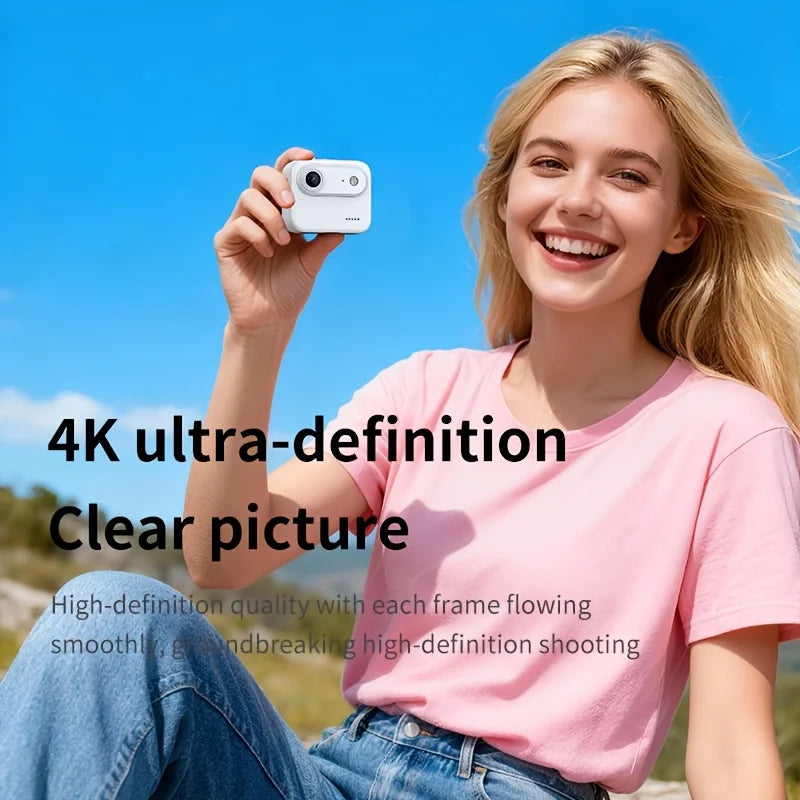 4K HD Flip Screen Thumb Action Camera 20MP Sony Sensor Anti-Shake Wide-Angle Vlog Cycling Camcorder 32GB USB Charging Lightweight Portable POV Camera for Outdoor Travel Cycling