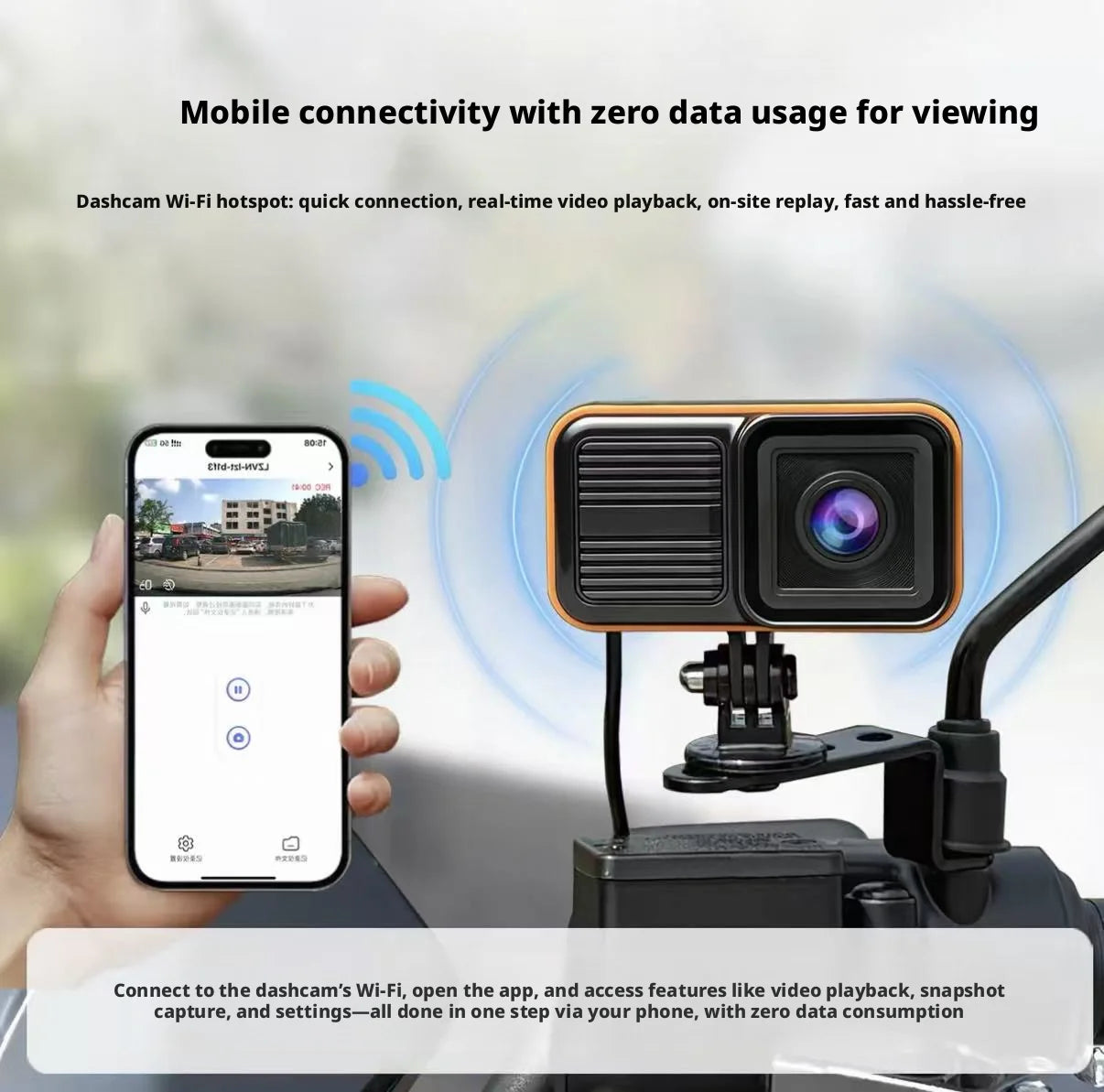 IP68 Waterproof Motorcycle Dash Cam 4K Front 1080P Rear Wired Separated Dual Lens WiFi Night Vision Anti-Shake Motorcycle Camera DVR for Motorcycle E-Bike Bicycle